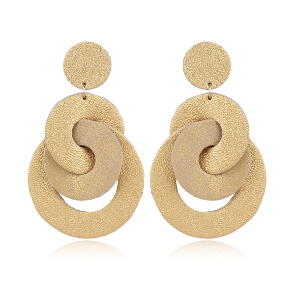 Sculpted Loop Leather Earrings 7pm