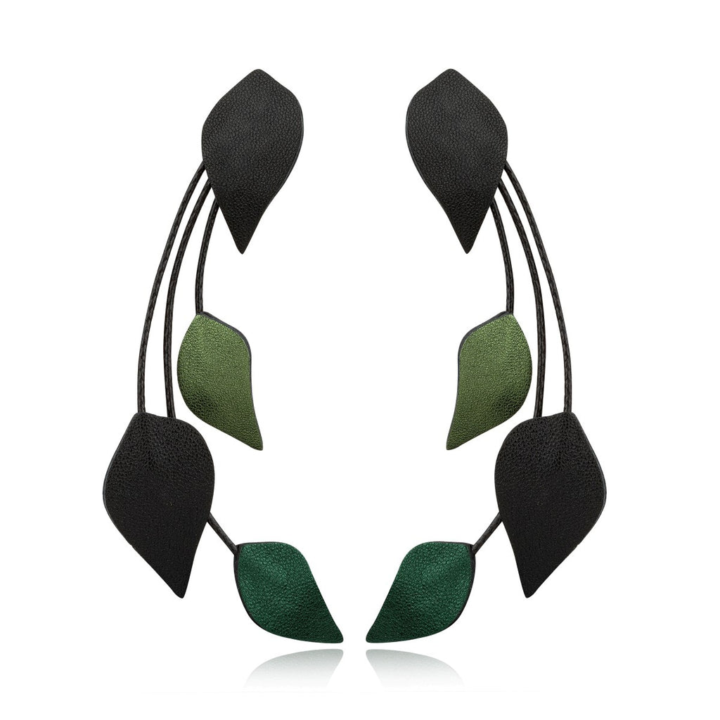Leather Leaf Earrings 7pm
