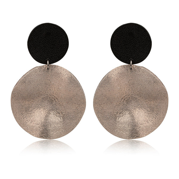 Leather Fluid Waves Earrings 7pm