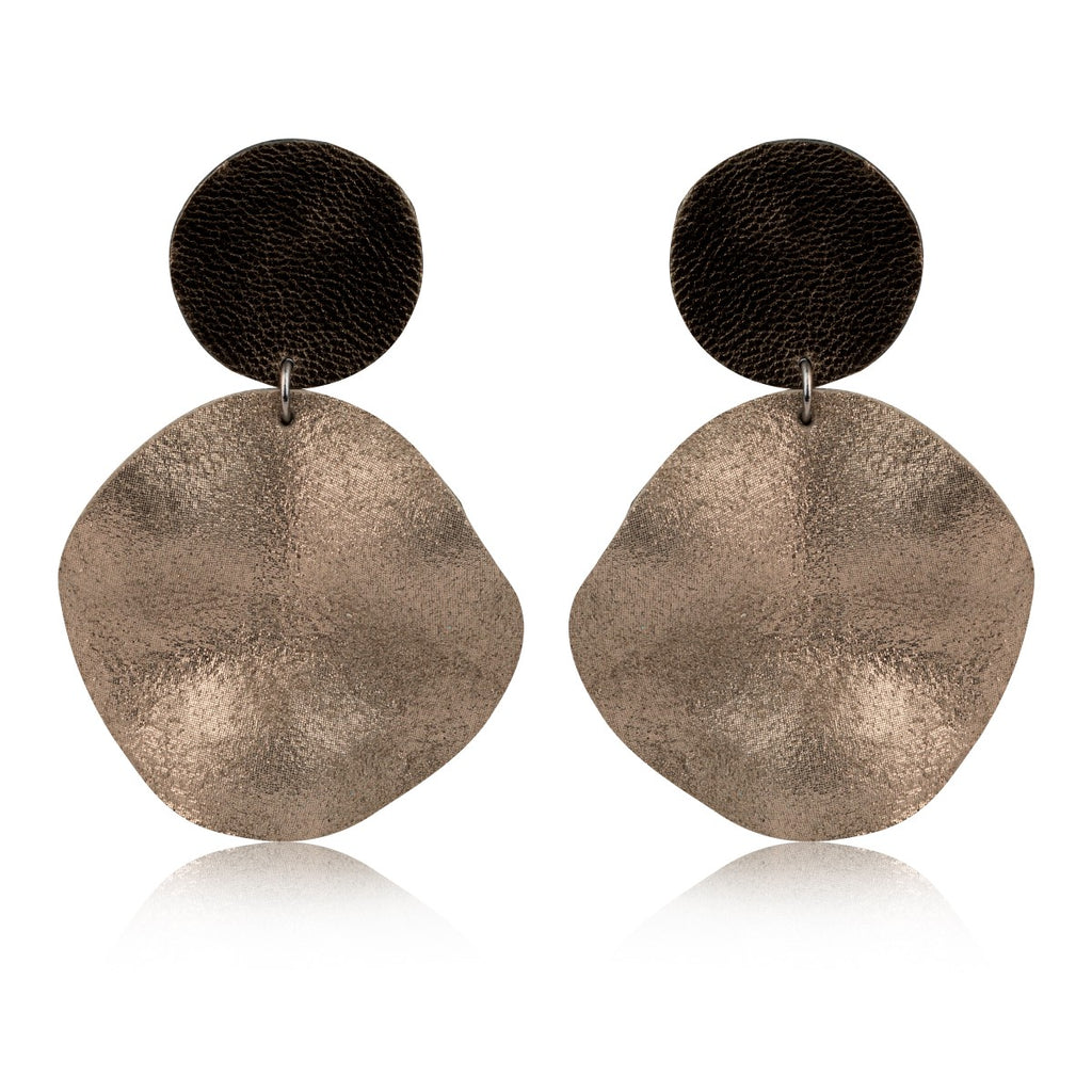 Leather Fluid Waves Earrings 7pm