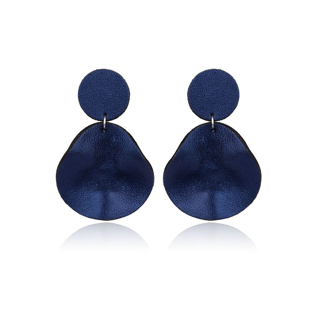 Leather Fluid Waves Earrings 7pm