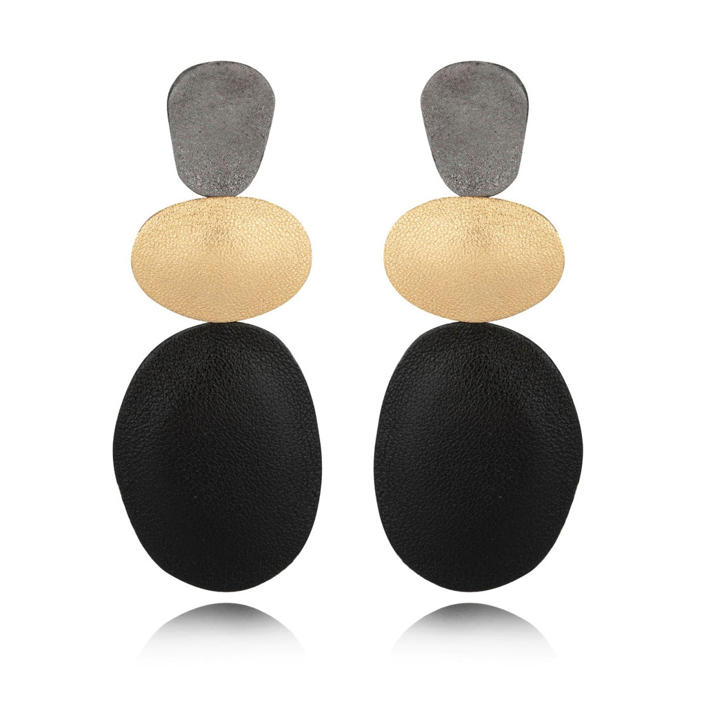Leather Pebbles Earrings 7pm