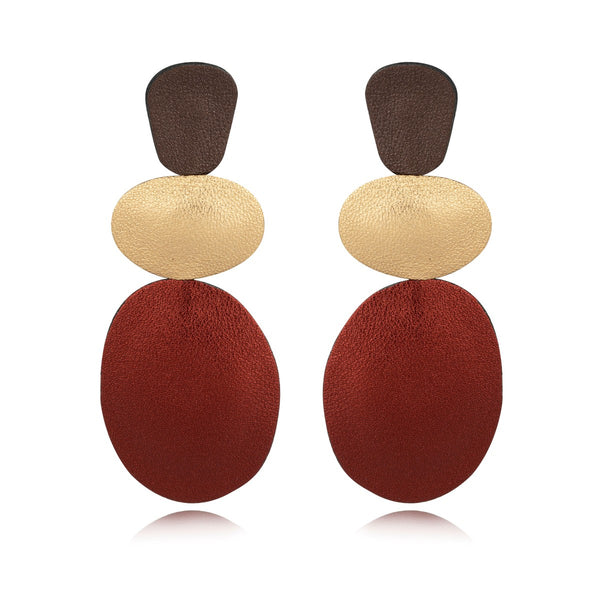 Leather Pebbles Earrings 7pm