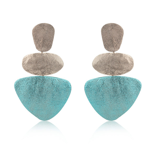 Leather Pebbles Statement Earrings 7pm