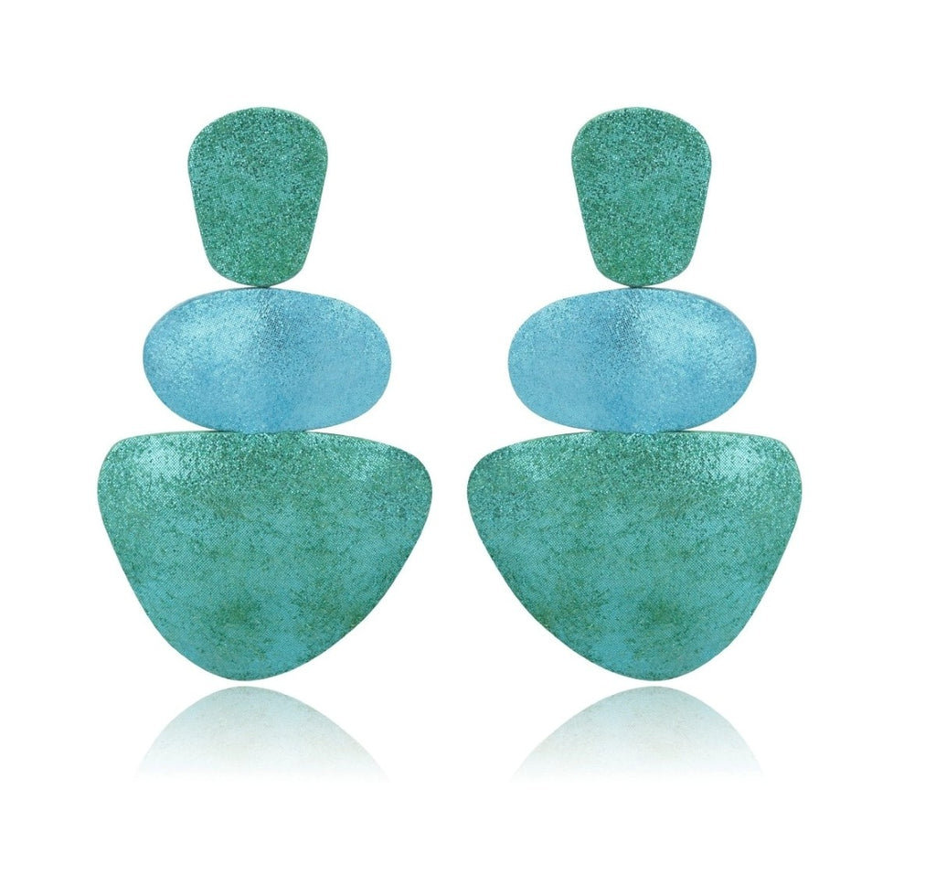 Leather Pebbles Statement Earrings 7pm