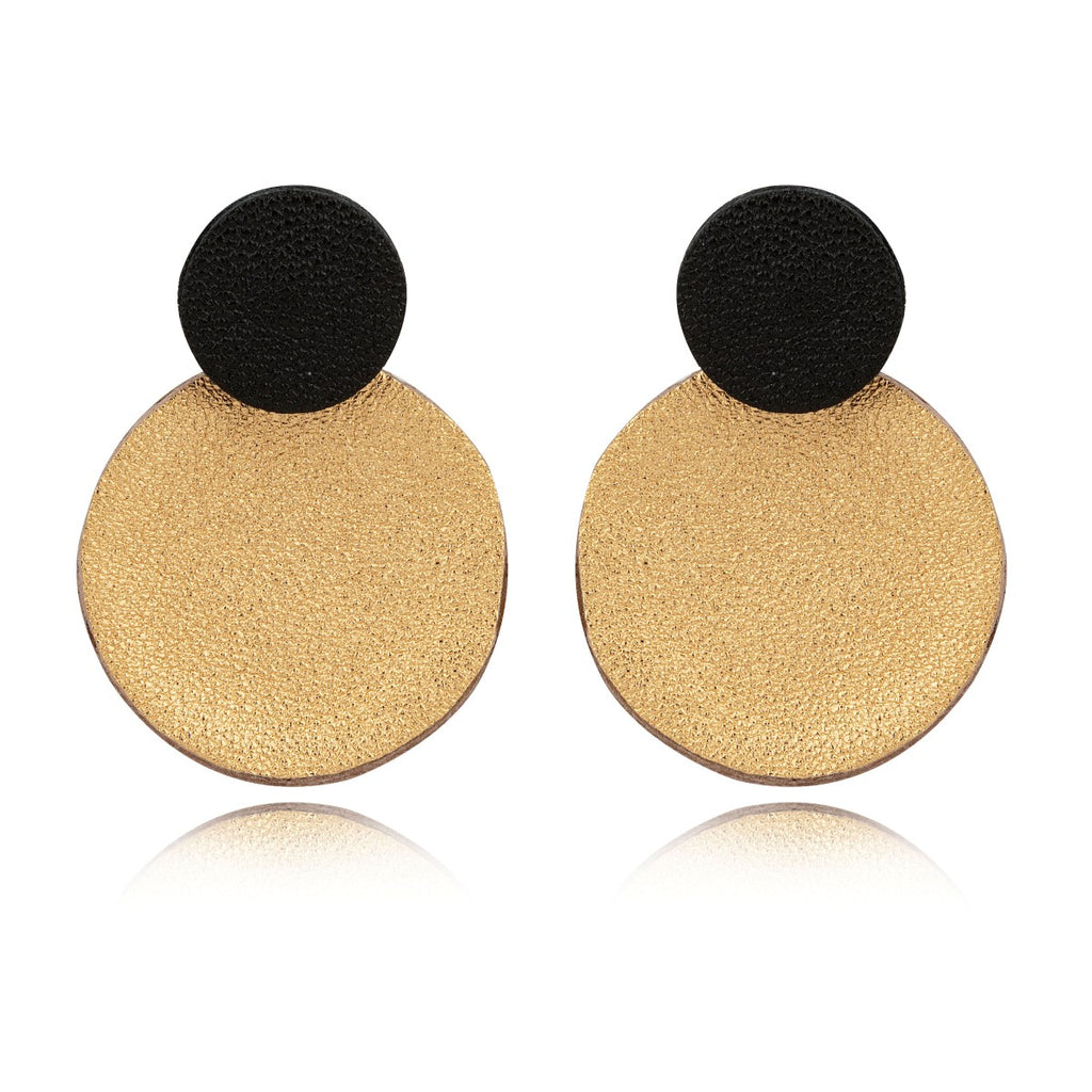 Leather Minimal Circles Earrings 7pm