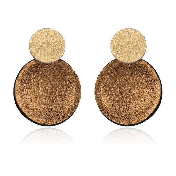 Leather Minimal Circles Earrings 7pm