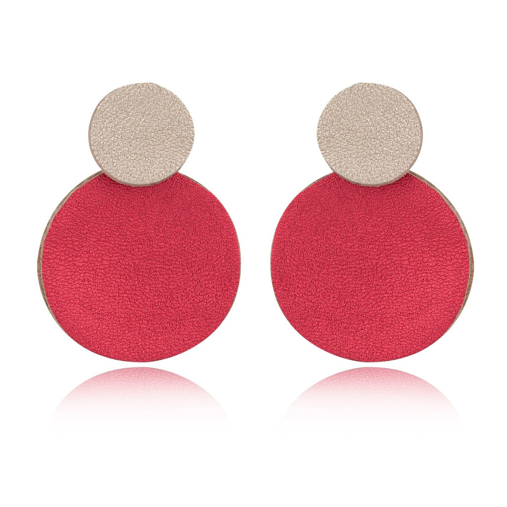 Leather Minimal Circles Earrings 7pm