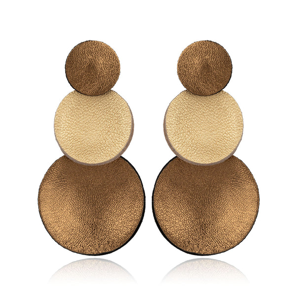 Leather Orbits Earrings 7pm