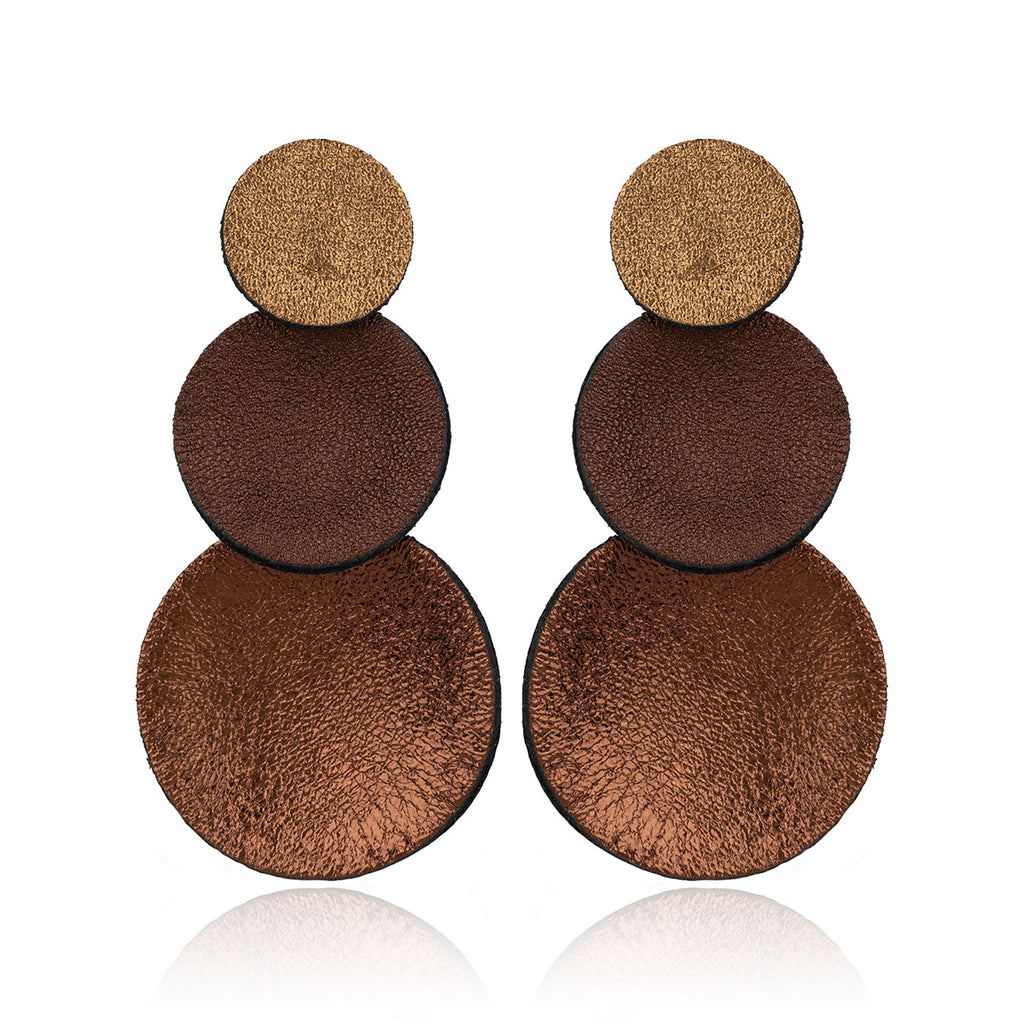 Leather Orbits Earrings 7pm