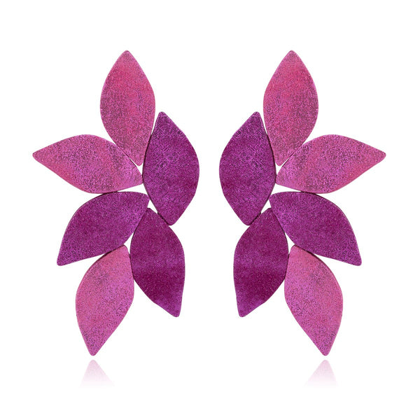 Leather Flowers Sculpted Earrings 7pm