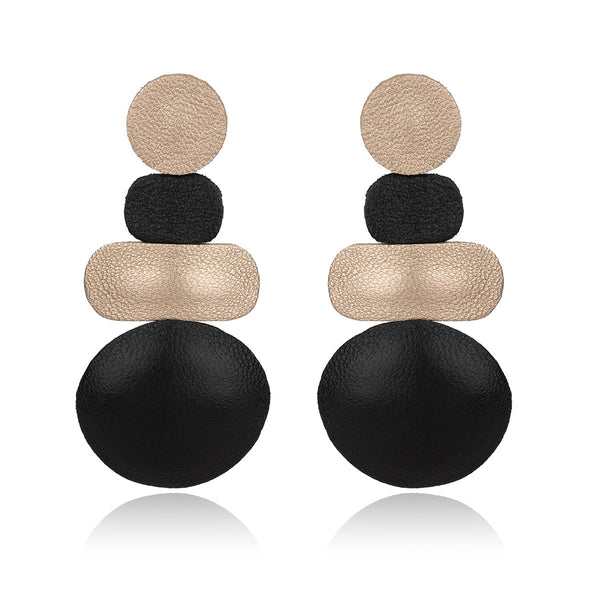 Leather Pebbles Flow Earrings 7pm