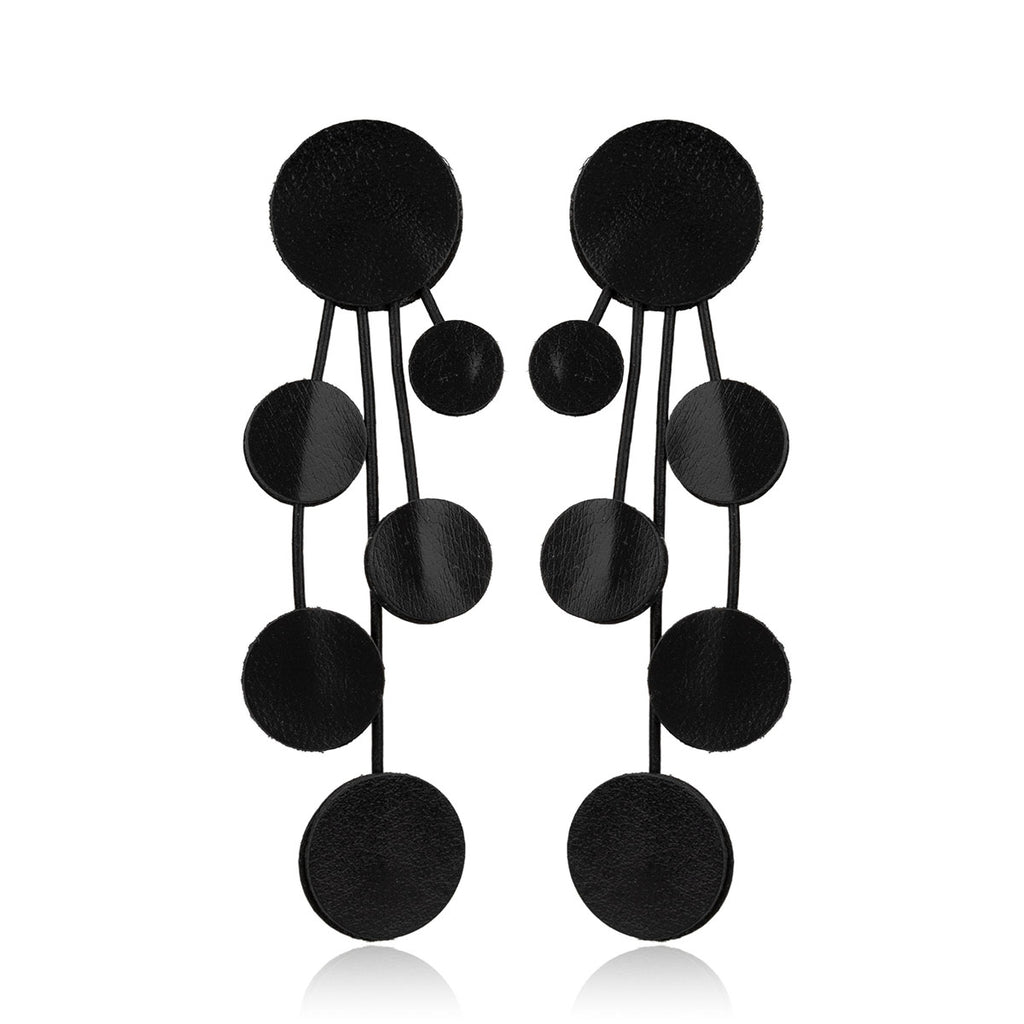 Leather Orbits Earrings 7pm