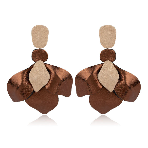 Leather Orchid Bloom Earrings 7pm