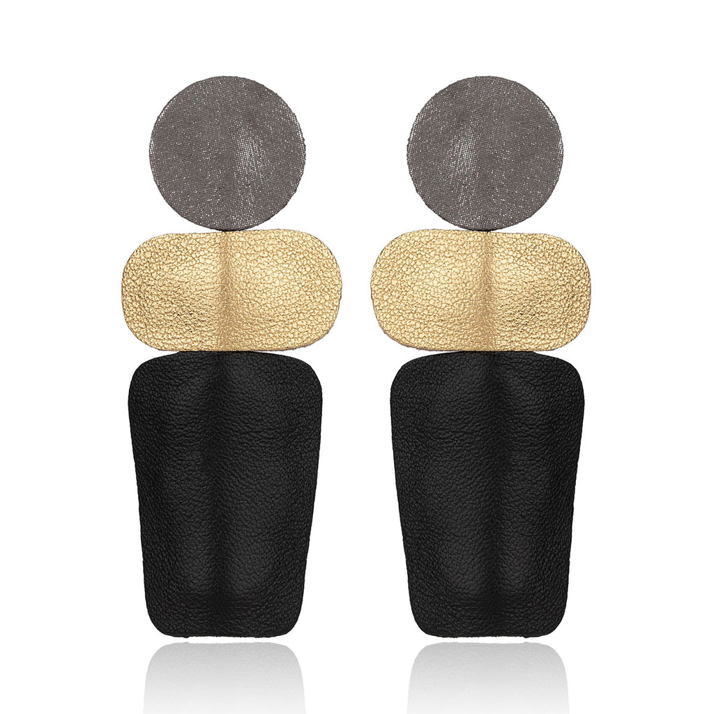 Leather Cycladic Figure Earrings 7pm