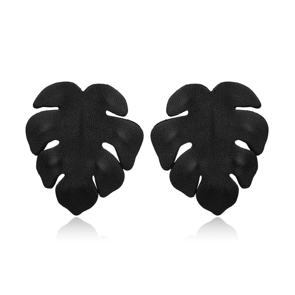 Leather Monstera Earrings 7pm