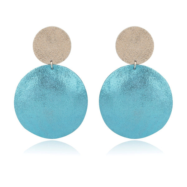 Leather Sculpted Circles Earrings 7pm