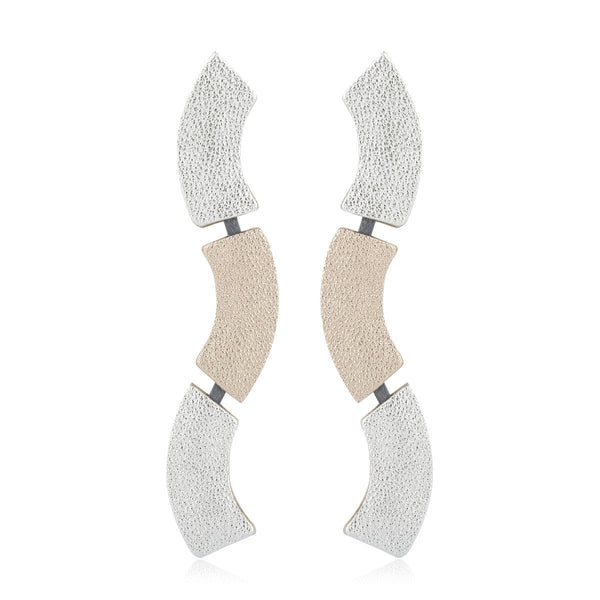 Leather Earrings Slim Waves