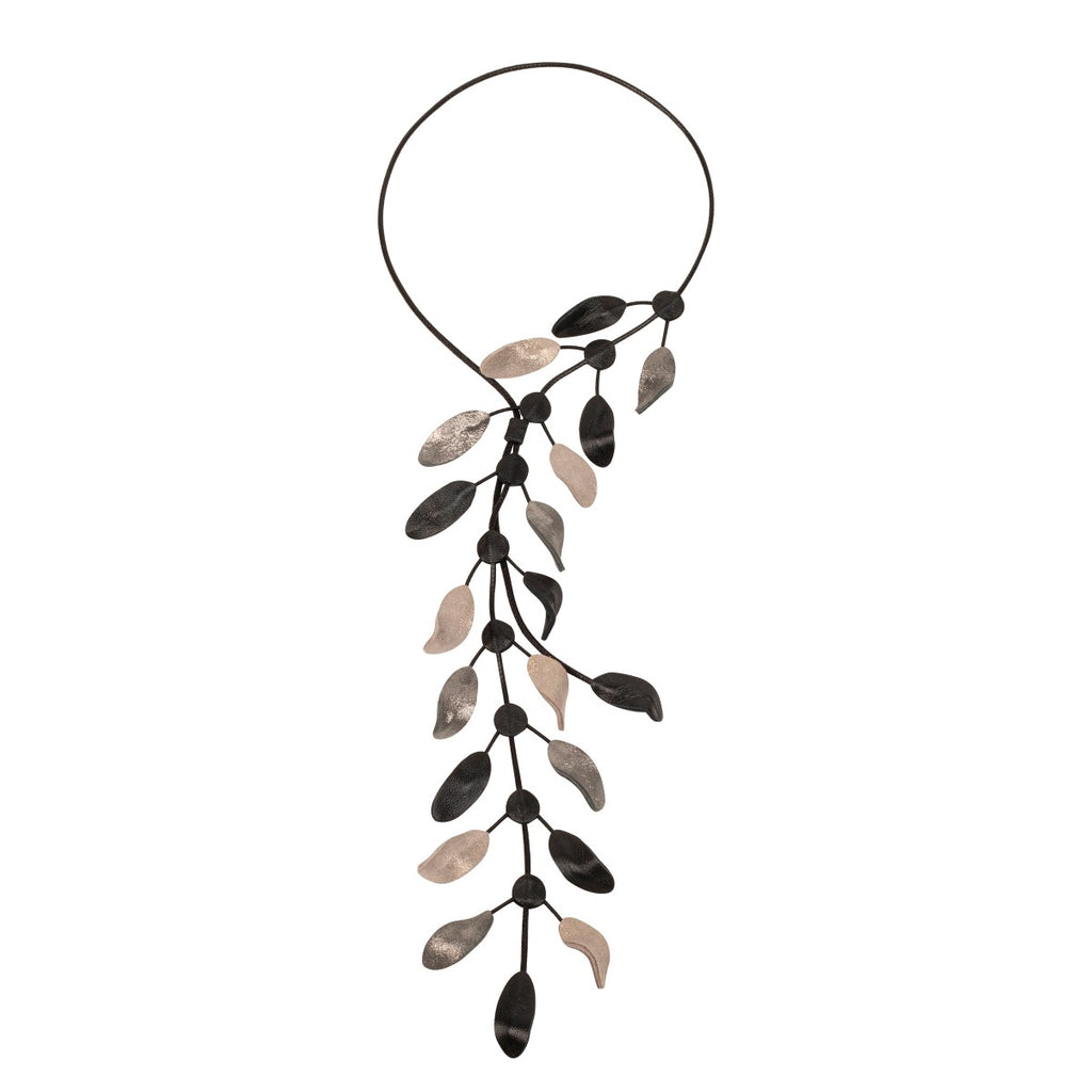 Leaf Cascade 7pm Leather Necklace