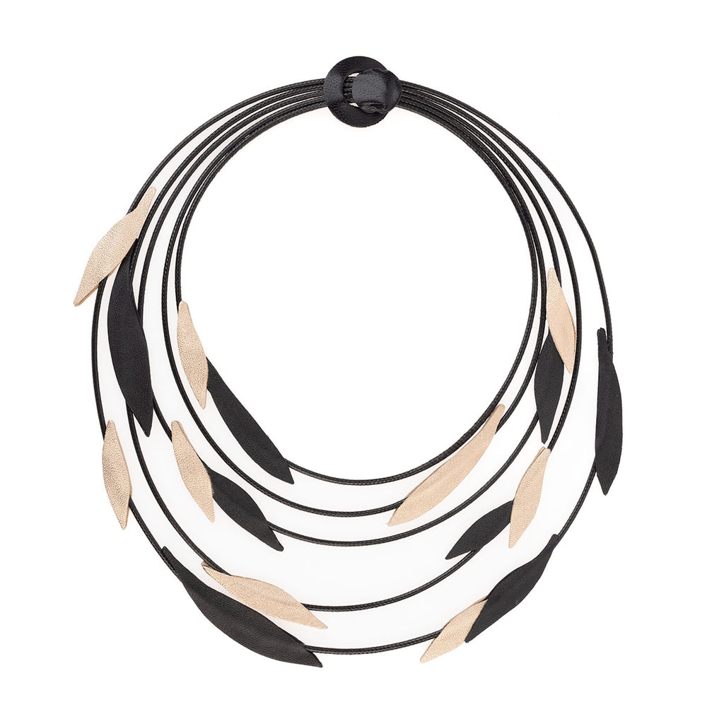 Olive Leaves Leather Necklace 7pm