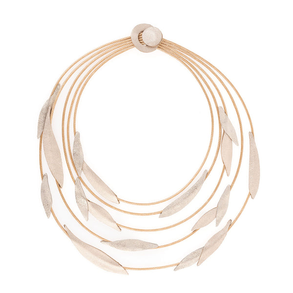 Olive Leaves Leather Necklace 7pm