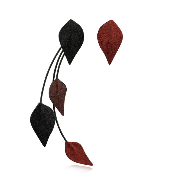 7pm Artisan Leather Leaf Earrings