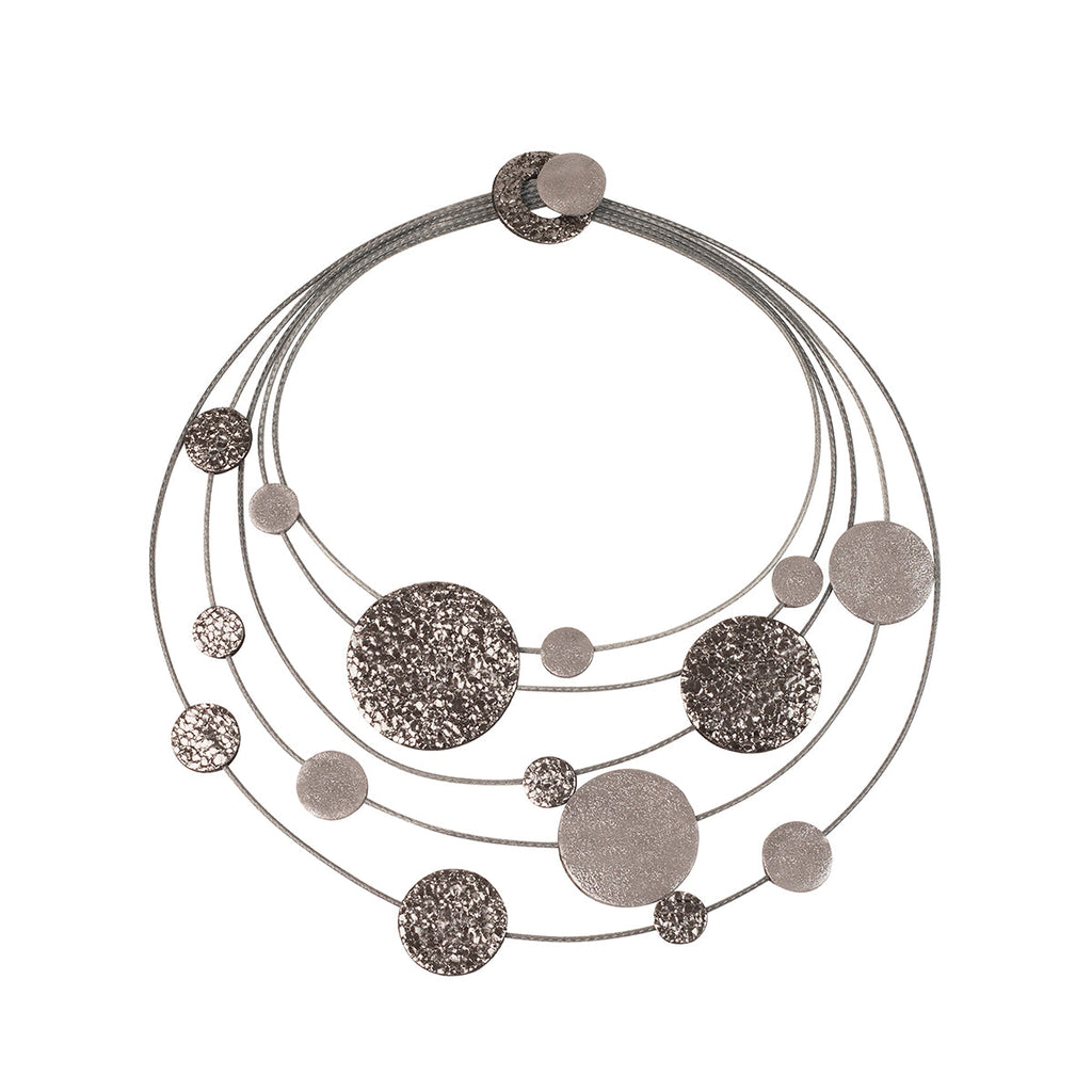 Celestial Elegance - 7pm Leather Orbit Necklace