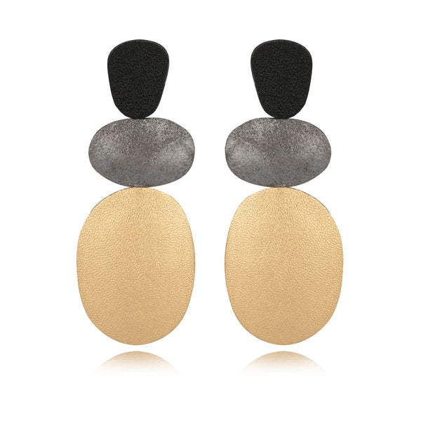 Leather Pebbles Earrings 7pm
