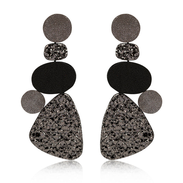 Leather Pebbles Sculpted Earrings 7pm