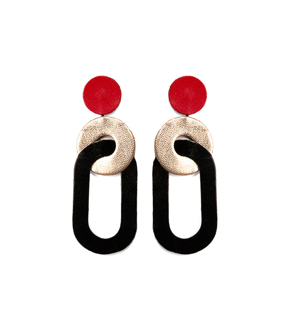Geometric Leather Earrings