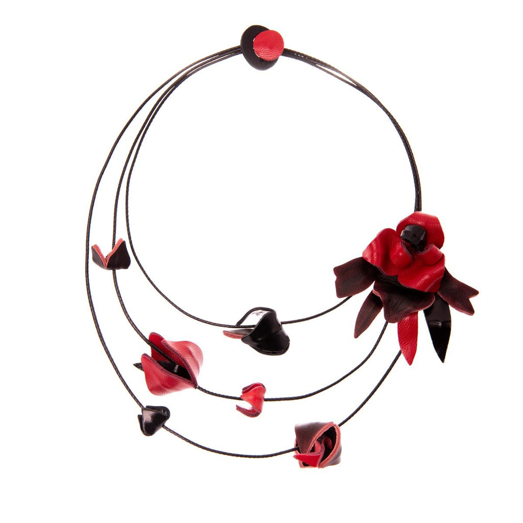 Flowers Leather Necklace